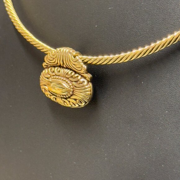 Premiere Designs Gold-Tone Twisted Wire Necklace With Ornate Pendant - Picture 11 of 13